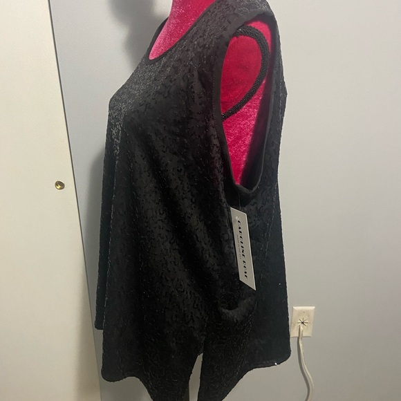 Caroline rose black sequin blouse cardigan set 1X - Picture 11 of 11